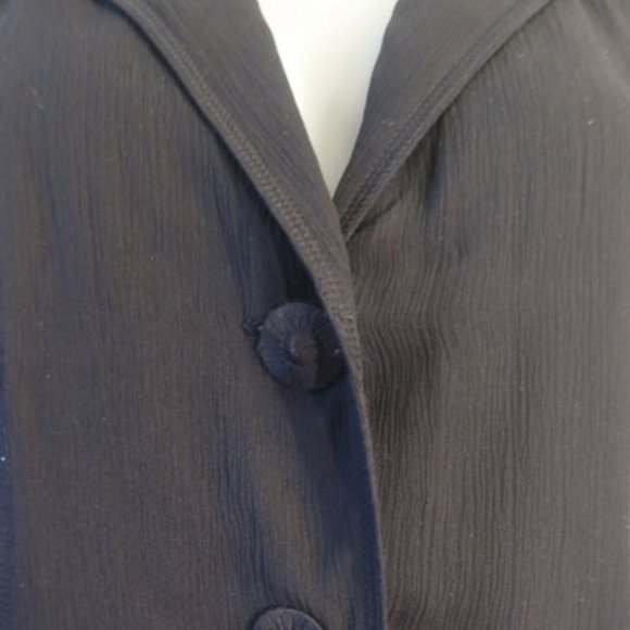 *Womens Eileen Fisher Petite Black Silk 3/4 Sleeve Blazer Jacket PM - Picture 3 of 7